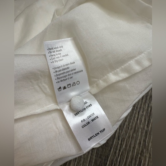 Paige Denim Brylen Blouse Crisp White Eyelet Embroidery Square Neck Medium - Picture 6 of 12